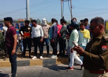 बस के चपेट में आने से वृद्ध व्यक्ति की मौत।