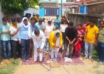 जलनिकासी की समस्या का समाधान, नाली निर्माण का हुआ शिलान्यास।