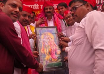 समाजवादी पार्टी के प्रदेशध्यक्ष का चोपन में हुआ भब्य स्वागत।