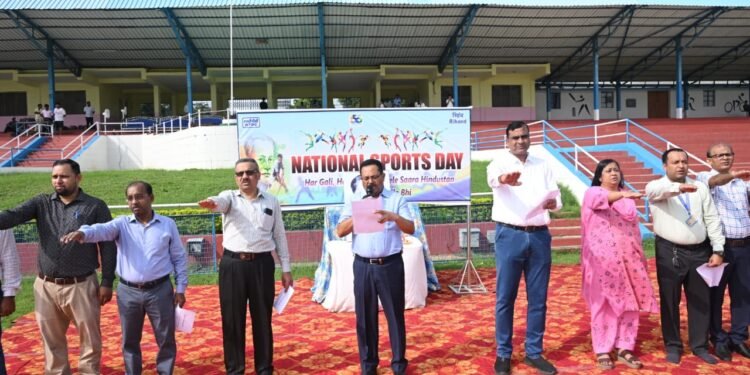 एनटीपीसी रिहंद में तीन दिवसीय राष्ट्रीय खेल दिवस का भव्य शुभारंभ।