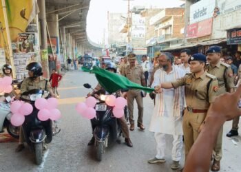 मिशन शक्ति के तहत महिलाओं की सुरक्षा, सम्मान और स्वावलंबन को समर्पित भव्य बाइक रैली का आयोजन किया गया।