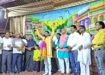 म्योरपुर मे मुकुट पूजन एव नारद मोह के लीला के साथ रामलीला मंचन का हुआ शुभारम्भ।