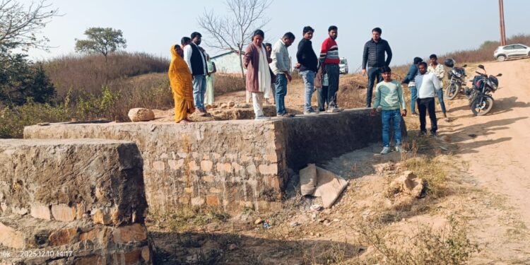 नप अध्यक्षा फूलवंती ने पुलिया का निर्माण कार्य रुकवाया मौके पर पहुंचे जई भड़के।