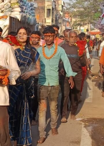 जईया जुलूस में देवी की सवारी वाली दृश्य ने लोगों के रोंगटे किये खड़े।