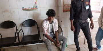 क्रेन के चपेट में आकर बाइक सवार की मौत।