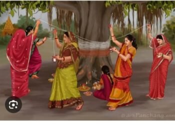 महिलाओं ने वट सावित्री व्रत रख की पति के दीर्घायु की कामना।